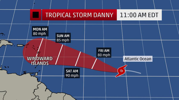 Tropical storm Danny.