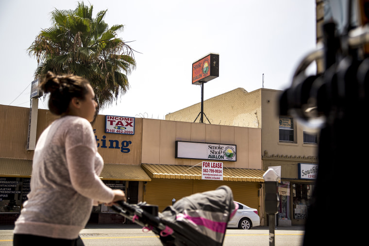 A closed dispensary on Avalon Boulevard in the Wilmington section of Los Angeles.