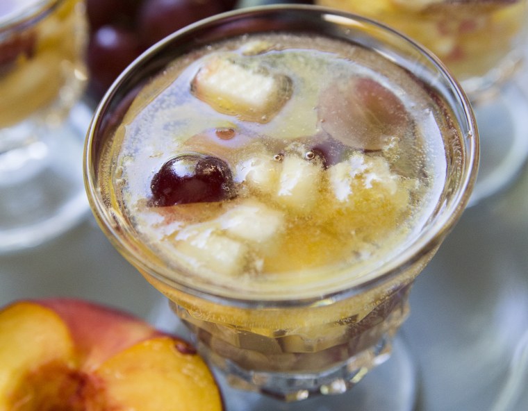 Yvette Marquez-Sharpnack and Vianney Rodriguez’s “Sangria Blanco” one of the recipes in their new book, “Latin Twist.”