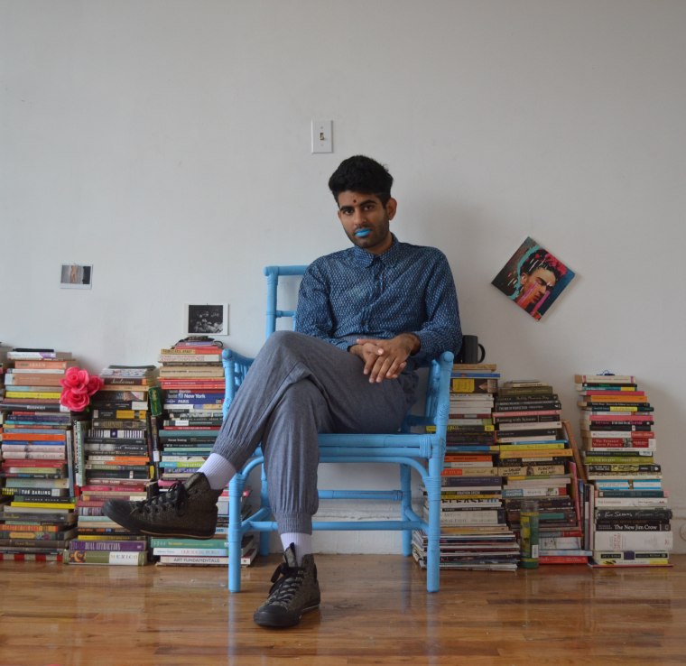 Alok Vaid-Menon in his NYC apartment.