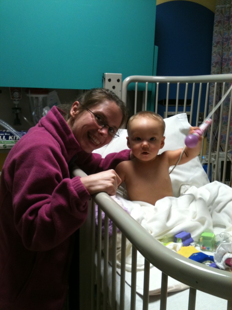 Miranda Todd and baby girl Ellie in hospital