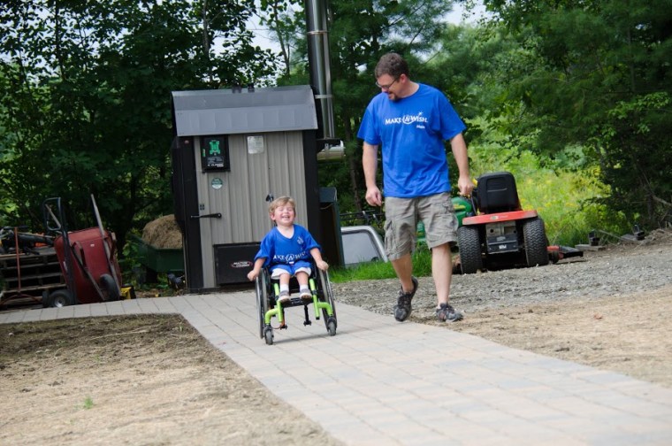 Kellan Tilton had his wish to spend more time with his family -- via a backyard pathway -- fulfilled