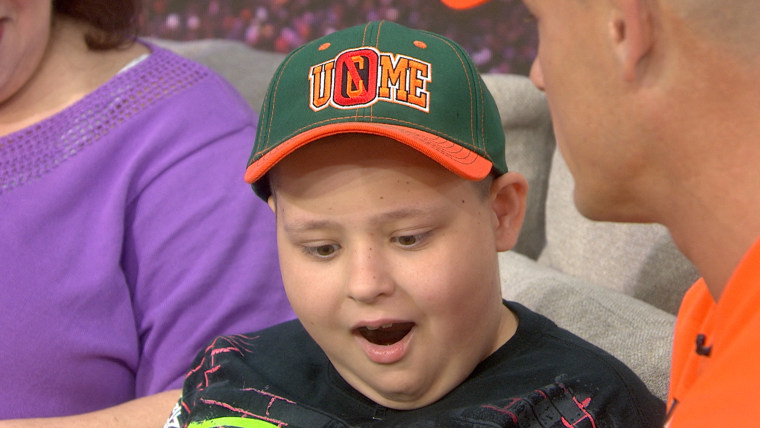 Boy surprised with gifts from John Cena