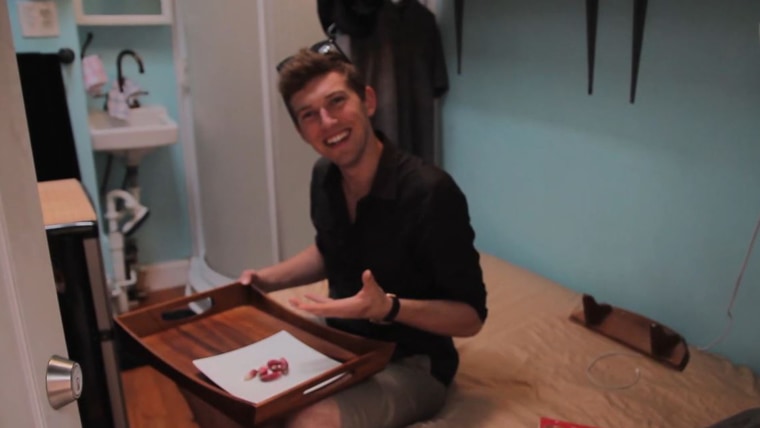 This guy that lives in a 100 square foot NYC apartment for $1,100 a month
