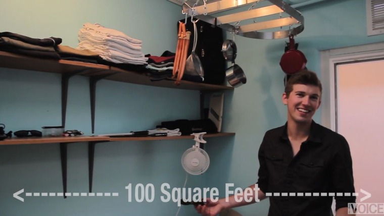 This guy that lives in a 100 square foot NYC apartment for $1,100 a month