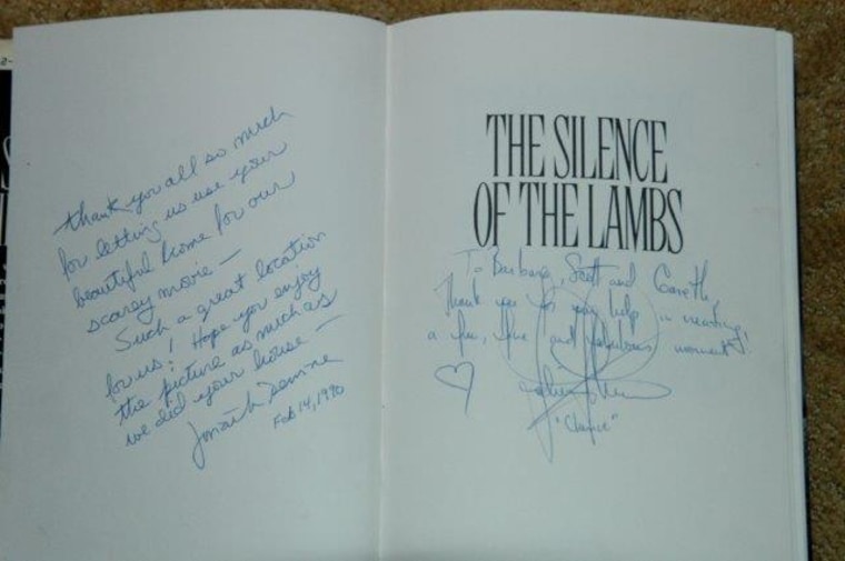 "Silence of the Lambs" book signed by Jodie Foster and director Jonathan Demme