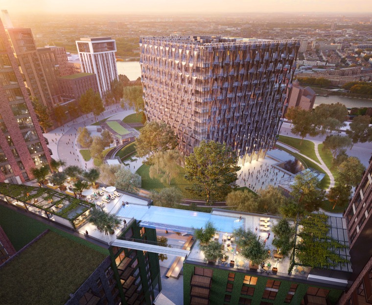 London's sky pool at Embassy Gardens