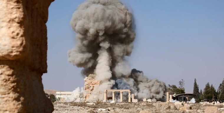 Image: ISIS image showing smoke at Baal Shamin temple