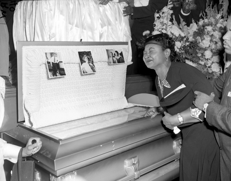 Image: Mamie Till Mobley weeps at Emmett Till's funeral