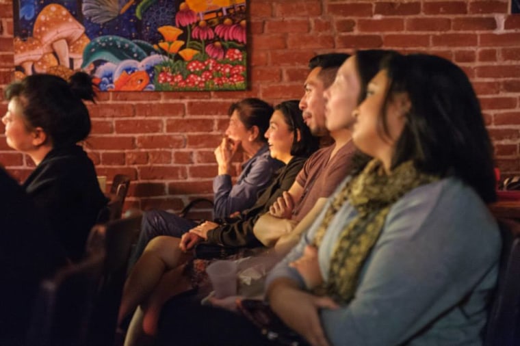 The audience from a previous "Family Reunion" storytelling show.