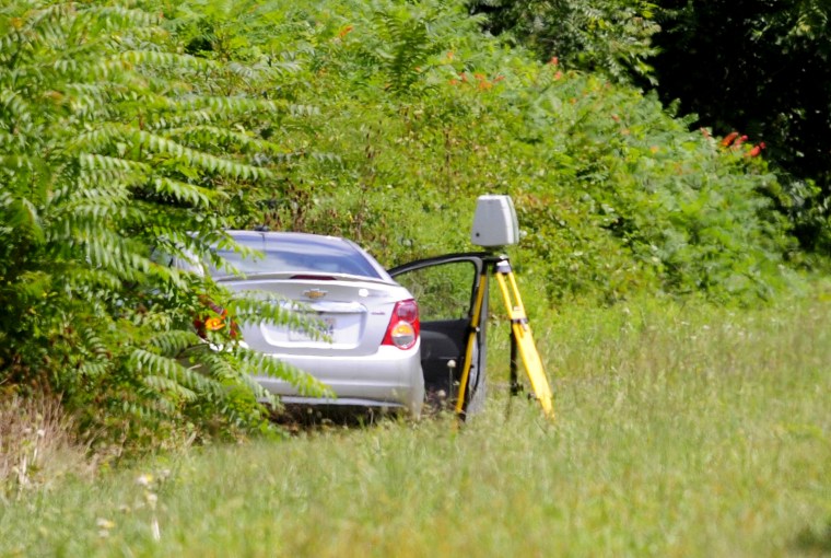 Image: The car of suspected gunman Vester L. Flanagan, also known as Bryce Williams, is seen off Highway I-66 in Fauquier County, Virginia