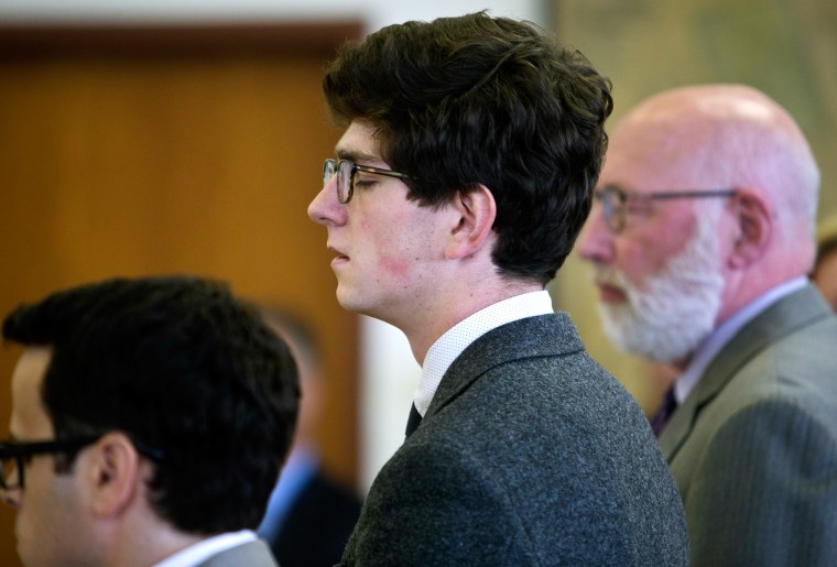 Image: Owen Labrie closes his eyes as his verdict is read