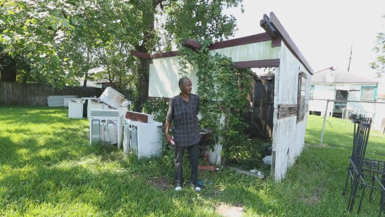 Image: Jerry Reed in the backyard of his Orleans Parish home.