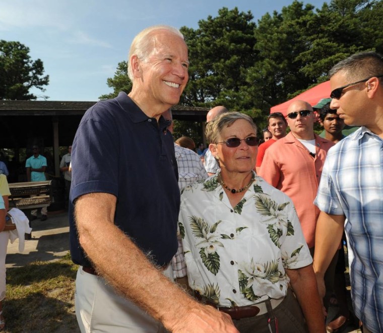Joe Biden greets supporters at the Sussex Democratic Jamboree in Lewes, Delaware, Saturday.