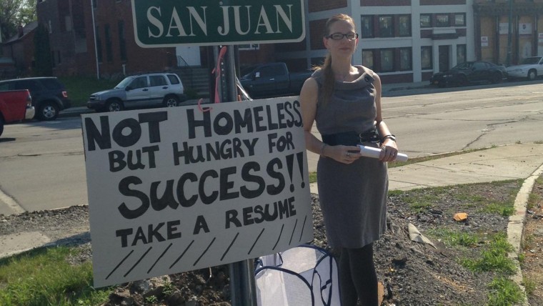 This woman passed out resumes on the street to get a job