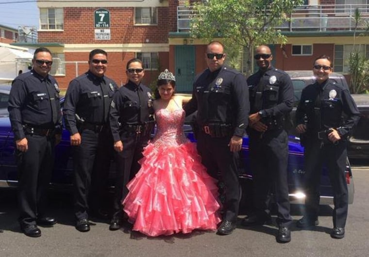 Jazmine Delgado got a surprise quinceanera from the LAPD