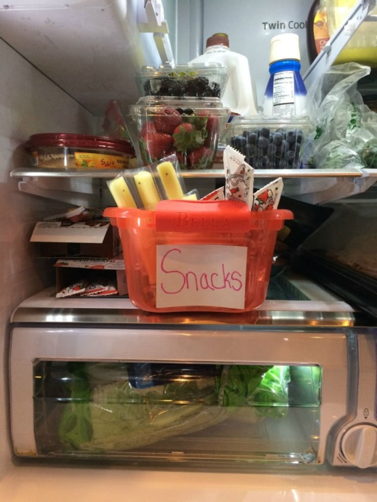 Snack bin in the refrigerator