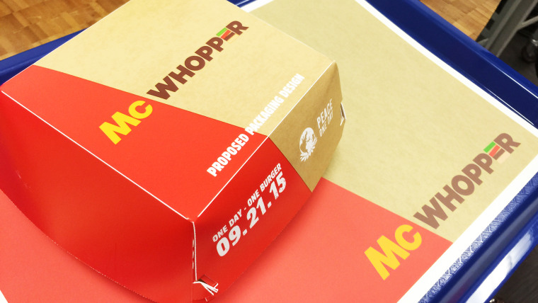 The debut of the McWhopper, a combination of Burger King’s Whopper and McDonald’s Big Mac.
