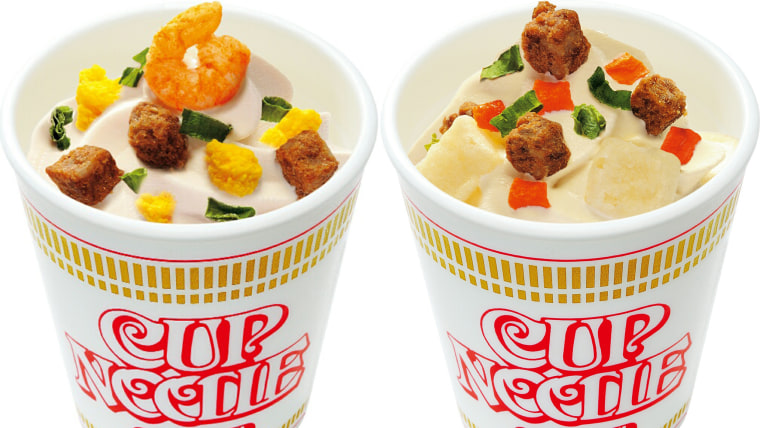 Cup Noodles ramen-flavored ice cream comes in two flavors: curry and soy sauce