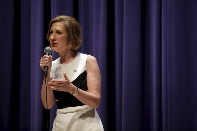 Image: Republican presidential candidate Carly Fiorina speaks during a campaign event at the Jewish Federation of Greater Des Moines in Waukee