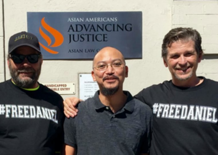 Maher joined by fellow Ecology Center staff members after his release. Maher's release was aided by protest efforts by his co-workers and community groups.