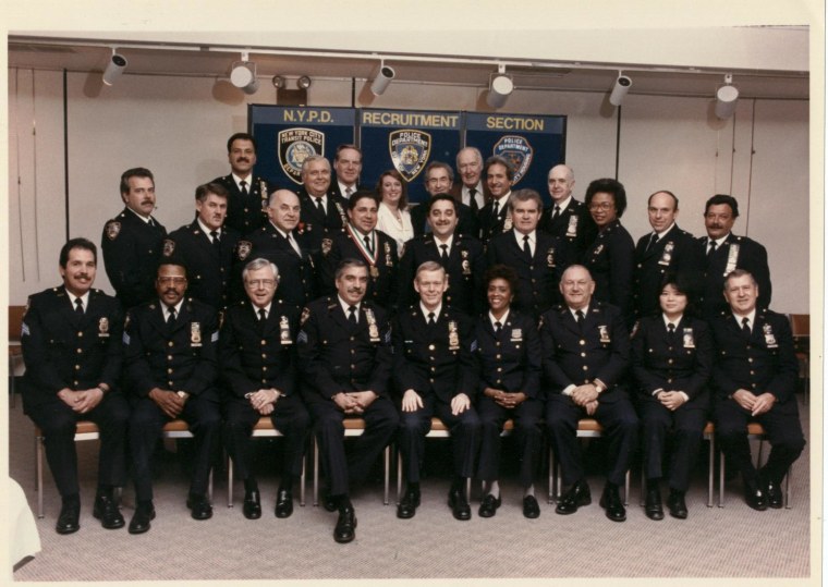 Chan (first row, second from r.) with members of the NYPD Committee of Police Societies around 1989.