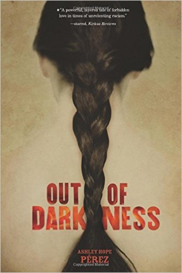 Book jacket cover, "Out of Darkness." by Ashley Hope Perez, available Sept 1., published by Carolrhoda Lab.