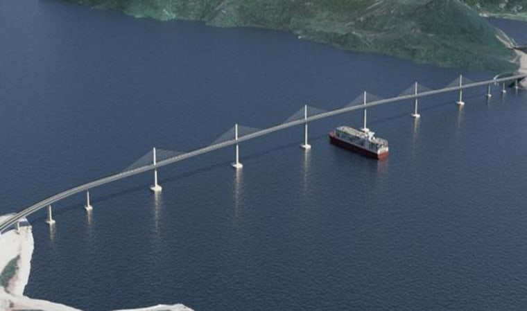 Image: An artist's drawing of Croatia's proposed Peljesac Bridge.