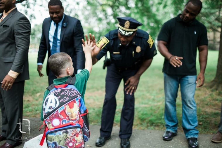 MLK Elementary high fives