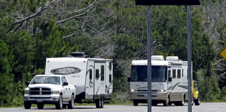 Photo: Recreational vehicles on the road in Nags Head, North Carolina.