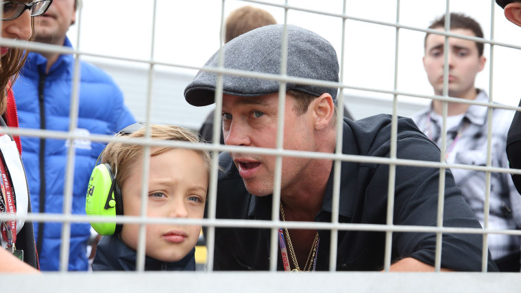 Brad Pitt Attends The MotoGP British Grand Prix Race At Silverstone Ahead Of The Release Of The Documentary "Hitting The Apex"