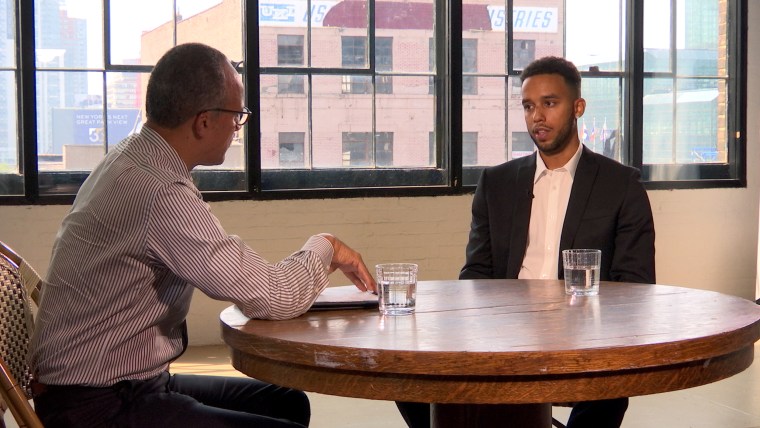 Anthony Sadler with Lester Holt