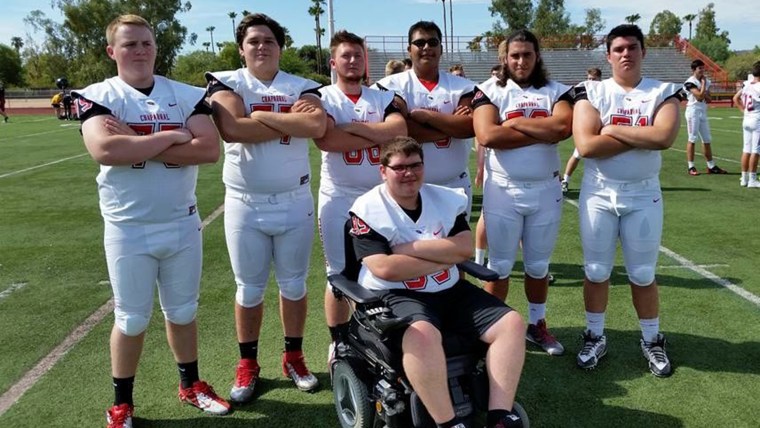 Chaparral High School’s varsity offensive line added Kevin Groeger to their roster this season.