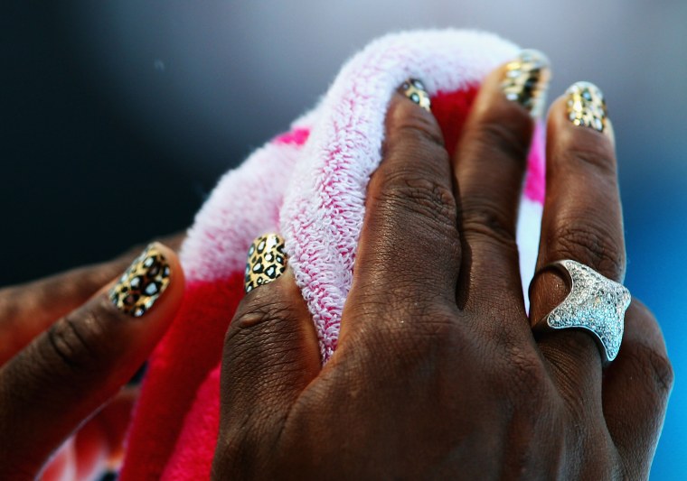 A view of USA's Serena Williams' nails as she plays Japan's Kimiko  Date-Krumm Stock Photo - Alamy