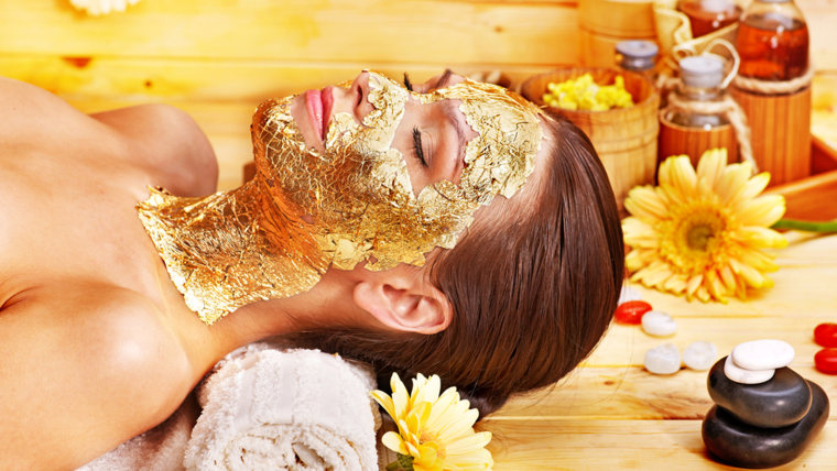 gold facial mask