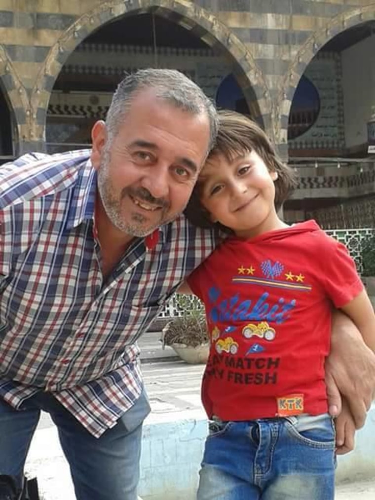 Osama Abdul Mohsen and his son Zaid.