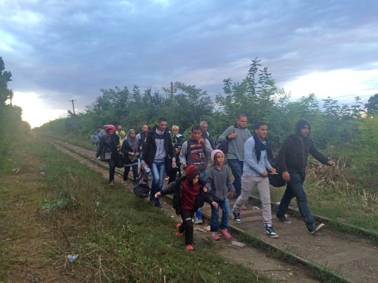 Image: Salma and her family in northern Serbia