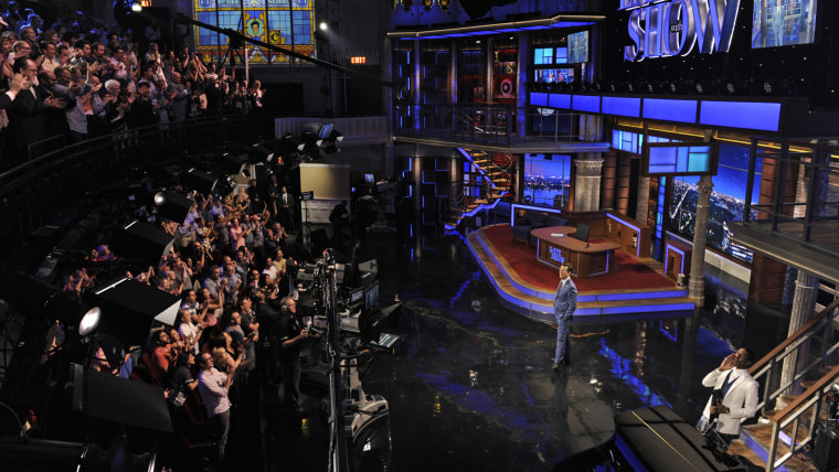 Stephen Colbert and Jon Batiste during the premiere episode of The Late Show with Stephen Colbert, Tuesday Sept. 8, 2015 on the CBS Television Network. Photo: Jeffrey R. Staab/CBS ÃÂ©2015 CBS Broadcasting Inc. All Rights Reserved