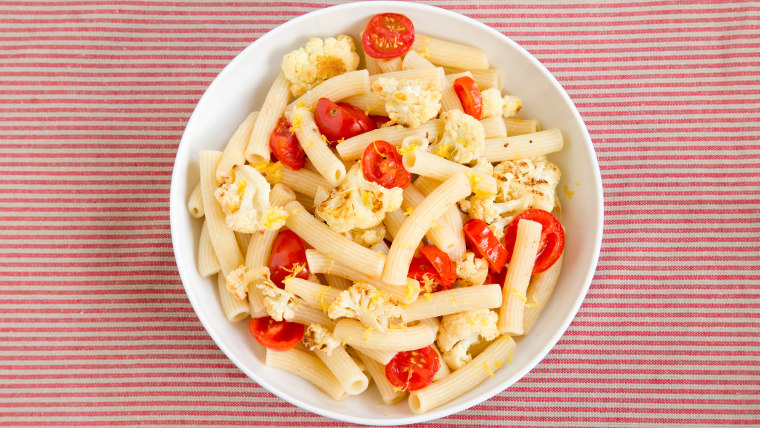 Ziti with Crispy Cauliflower, Cherry Tomatoes and Lemon