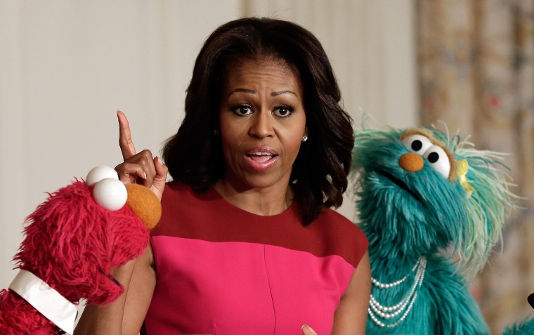 Michelle Obama Joins Sesame St Characters At White House Garden Fall Harvest