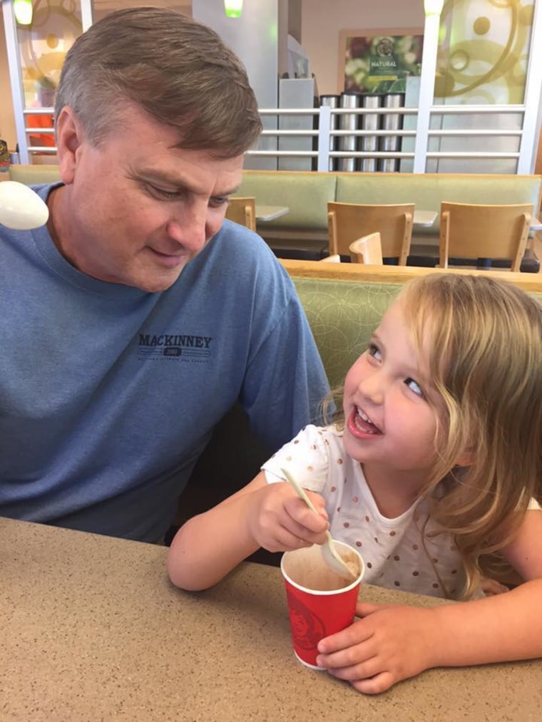 Elaina and her grandpa (he prefers Lord Don :)) sharing some ice cream and a smile.