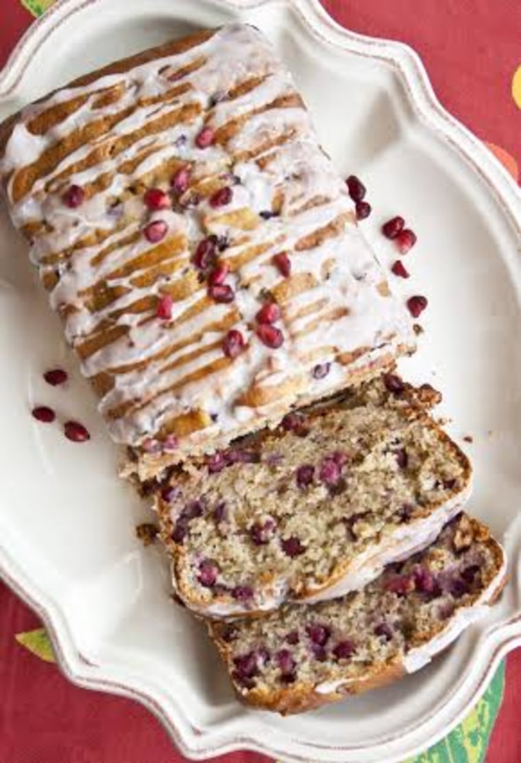 Pomegranate Walnut Banana Bread