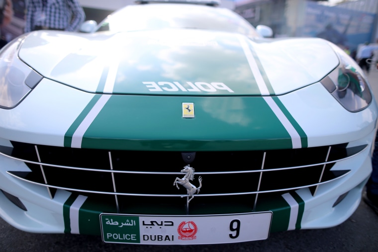 Image: A Dubai police Ferrari super car