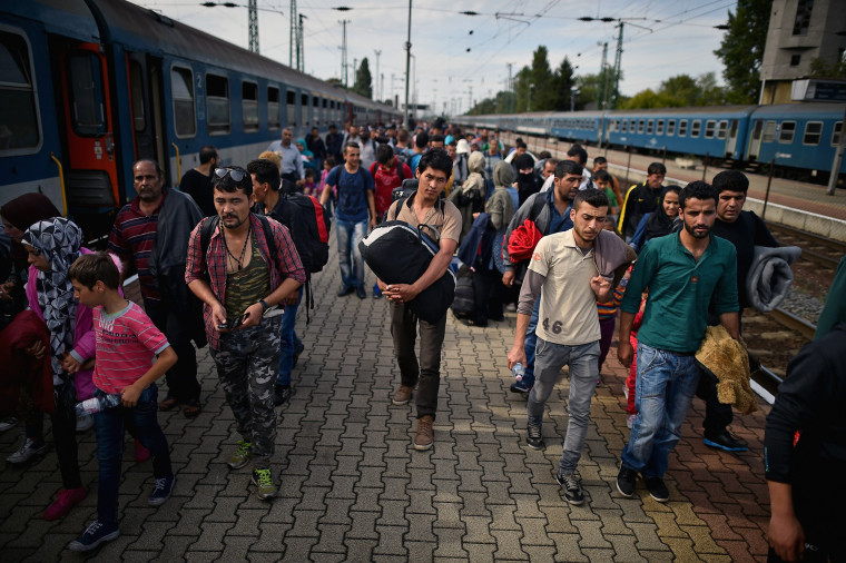 Image: Migrants Arrive In Hungary As Fears Grow Over Possible Border Closures
