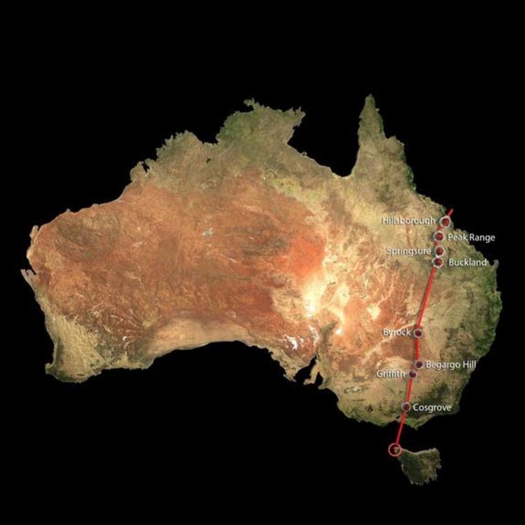 Image: Volcano superchain in Australia