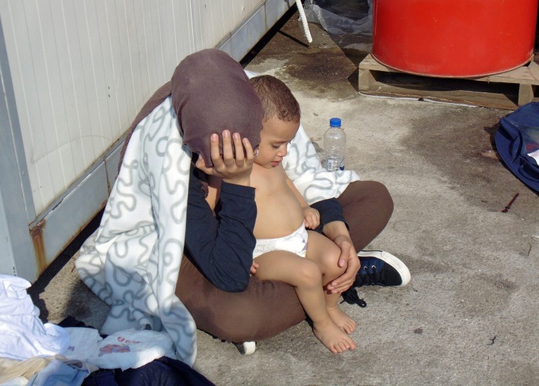 Image: Refugees in Lesbos island, Greece.