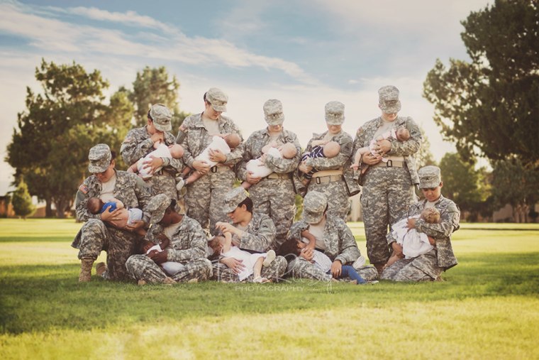 Photo of breastfeeding military moms at Fort Bliss goes viral.
