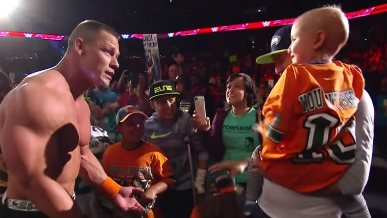 John Cena presents 7-year-old cancer survivor Kiara Grindrod with special gifts