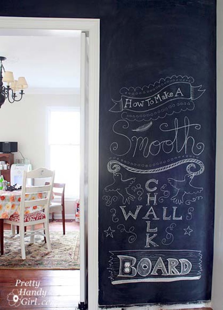 Kids Chalkboard Art Wall~How to turn a textured wall into a smooth