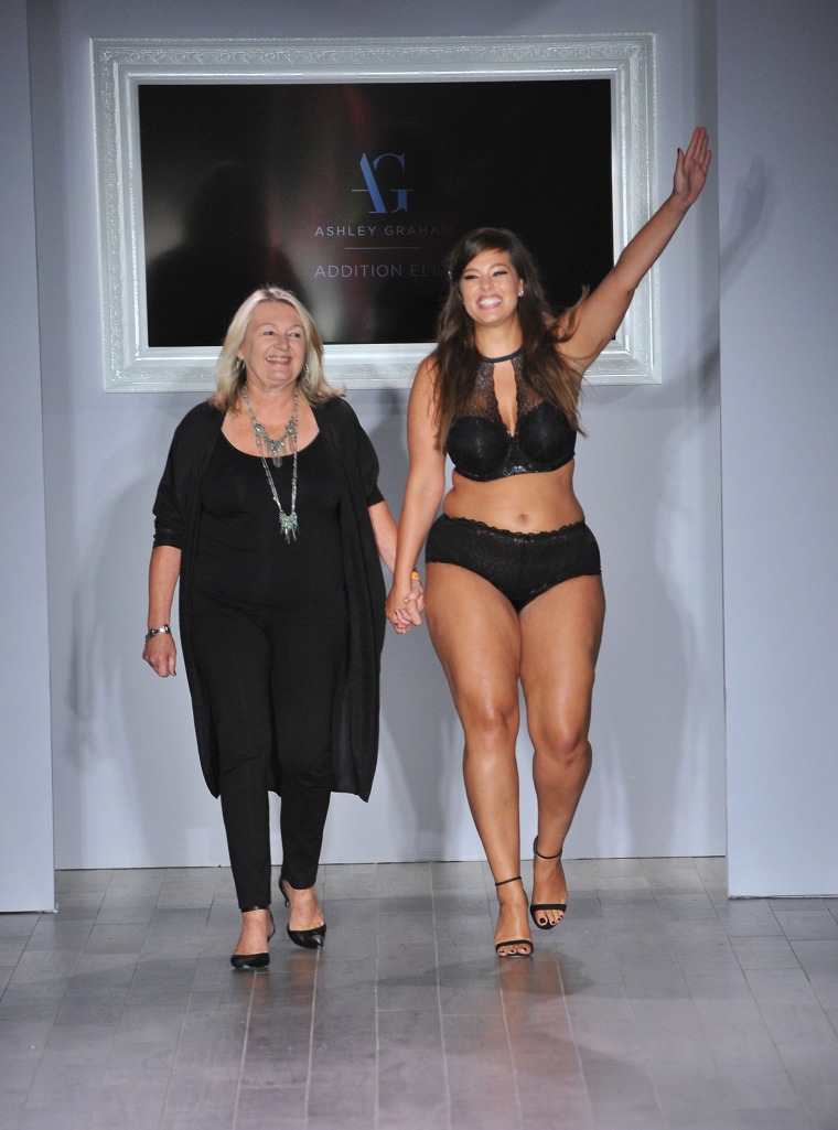 Plus-size model Ashley Graham debuted a lingerie collection at New York Fashion Week